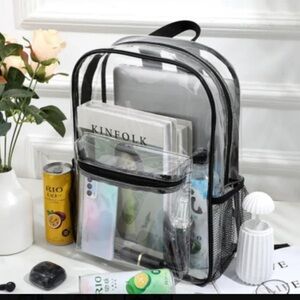 Clear black trimmed mini stadium approved backpack full size New